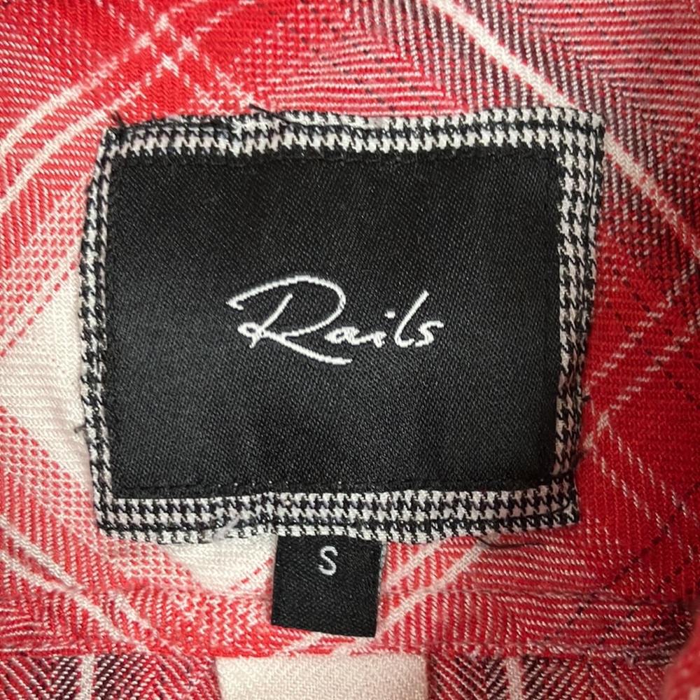 Rails Red And White Plaid Button Down - image 4